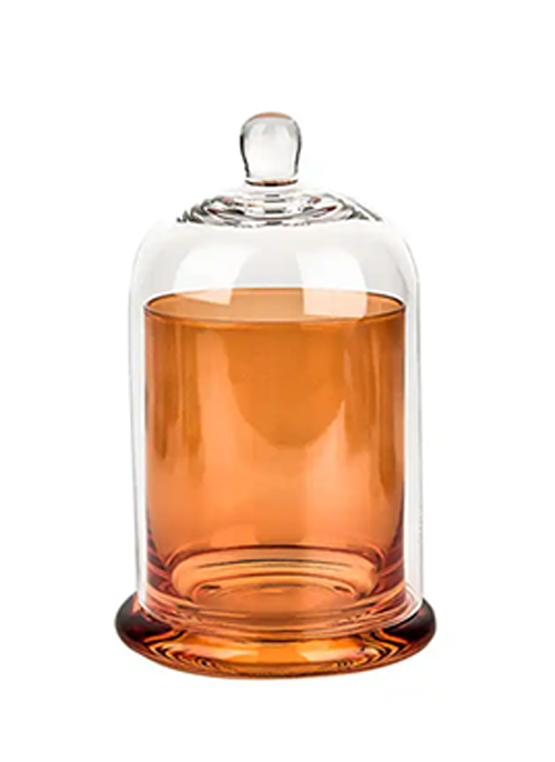 Bell shaped glass candle jar